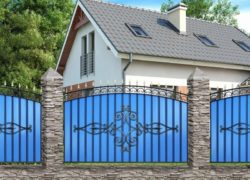 Кованый забор с металлопрофилем МПАТ Олимпия МПА Кованый забор с металлопрофилем МПАТ Олимпия МПА