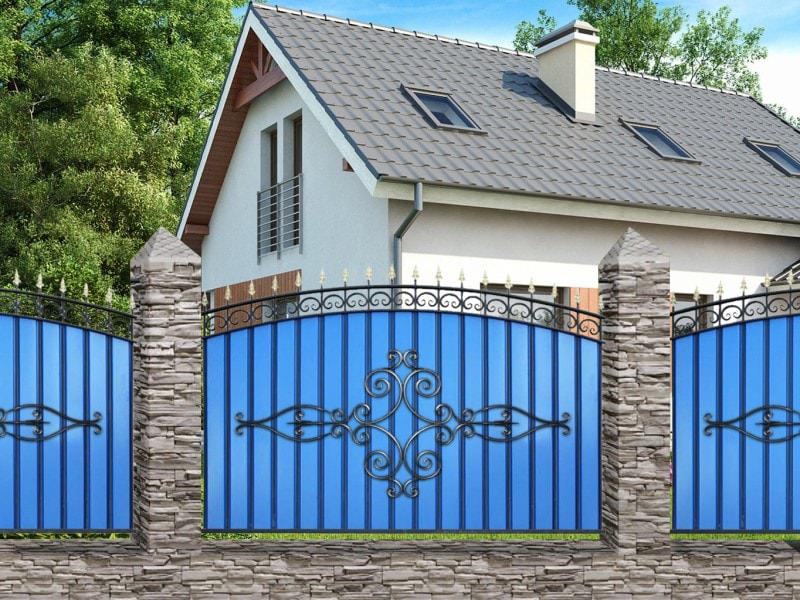 Кованый забор с металлопрофилем МПАТ Олимпия МПА Кованый забор с металлопрофилем МПАТ Олимпия МПА