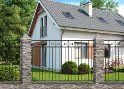 Кованый забор МПЗ с прямоугольником, тр.20 Кованый забор МПЗ с прямоугольником, тр.20